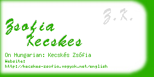 zsofia kecskes business card